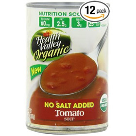 Health Valley Organic No Salt Added Soup, Tomato, 15 Ounce (Pack of 12)