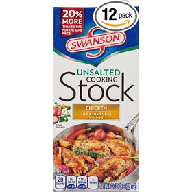 Swanson Cooking Stock, Unsalted Chicken, 32 Ounce (Pack of 12)
