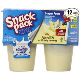 Snack Pack Pudding, Sugar Free Vanilla, 13 Ounce (Pack of 12)