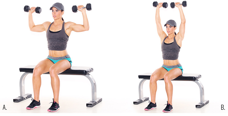 Seated Top-Hold Dumbbell Presses