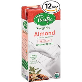 Pacific Natural Foods Organic Unsweetened Almond Beverage, Vanilla, 32 Ounce Boxes...