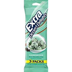 Extra Dessert Delights Sugarfree Gum, Mint Chocolate Chip, 15 Count, Pack of 3