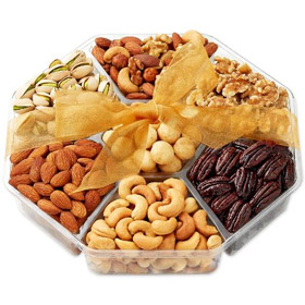 Hula Delights Deluxe Roasted Nuts Gift Basket, 7-Section