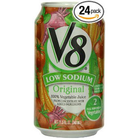V8 100% Vegetable Juice, Original Low Sodium, 11.5 Ounce (Pack of 24)