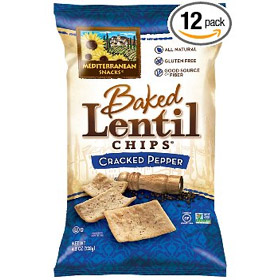 The Mediterranean Snack Food Baked Lentil Chips, Sea Salt & Cracked Pepper, 4.5-Ounce...