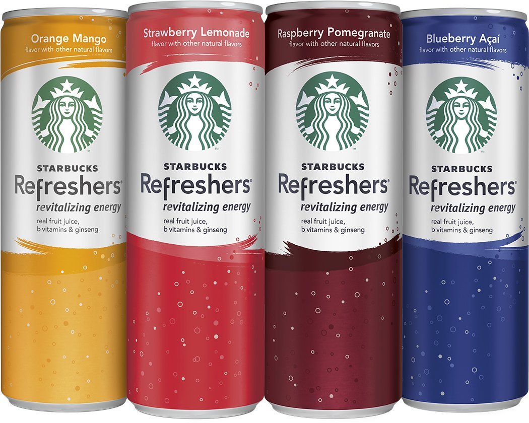 Starbucks Refreshers 4 Flavor Variety Pack 12 Ounce Slim Cans 12 Starbucks Refreshers 4 Flavor Variety Pack 12 Ounce Slim Cans 12