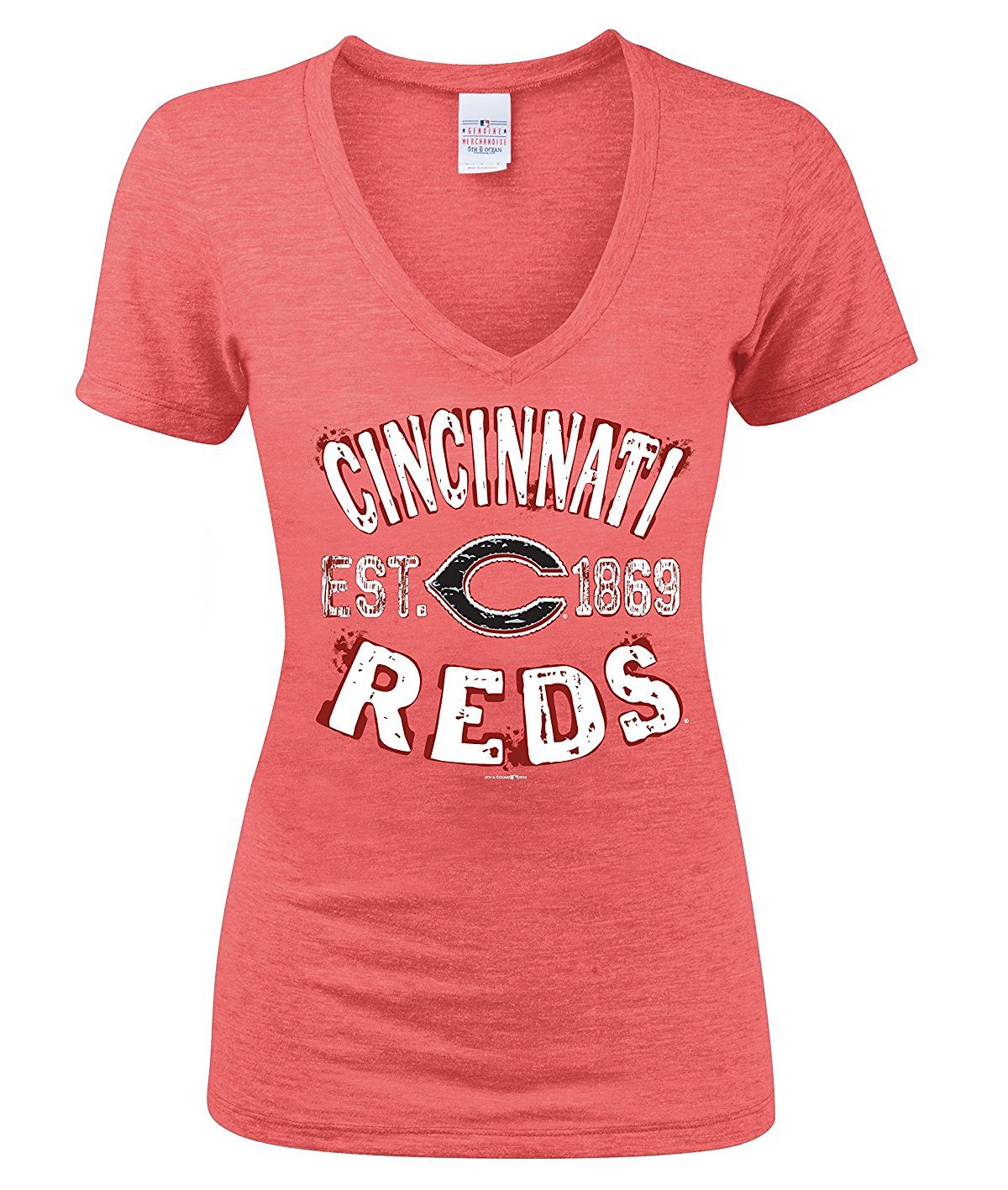 MLB Cincinnati Reds SS V-Neck Polo Shirt - WF Shopping