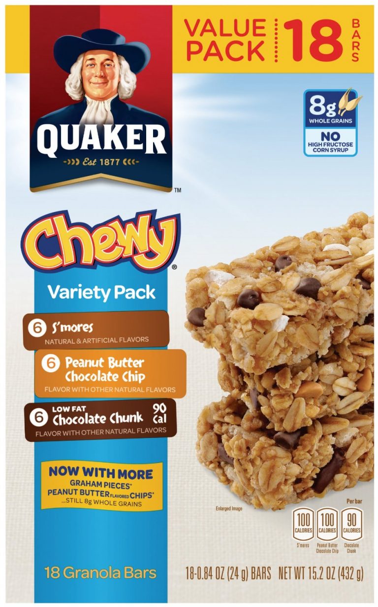 Quaker Chewy Granola Bars, Variety Value Pack, 18 Bars - WF Shopping