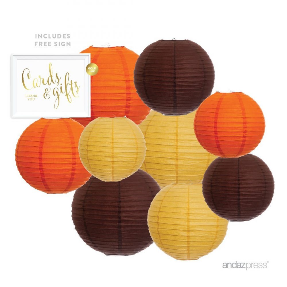 Andaz Press Hanging Paper Lantern Party Decor Trio Kit with Free Party Sign WF Shopping