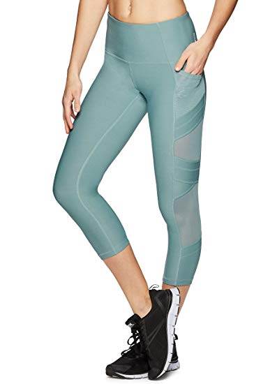 RBX Active Women's Gym Yoga Capri Length Workout Leggings with Mesh RBX Active Women's Gym Yoga Capri Length Workout Leggings with Mesh