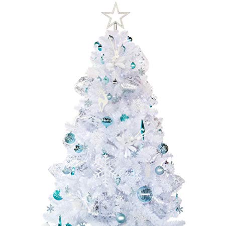 Artificial White Christmas Tree with Decoration Ornaments Artificial White Christmas Tree with Decoration Ornaments