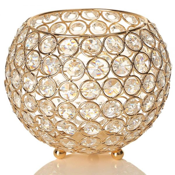 Gold Home Decor Crystal Candle