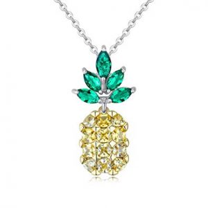 Pineapple Pendant Crystal Necklace & Earrings