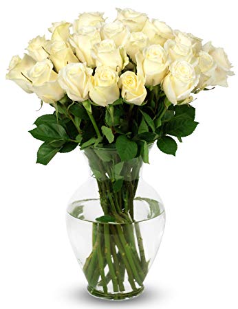 White Roses, With Vase - WF Shopping