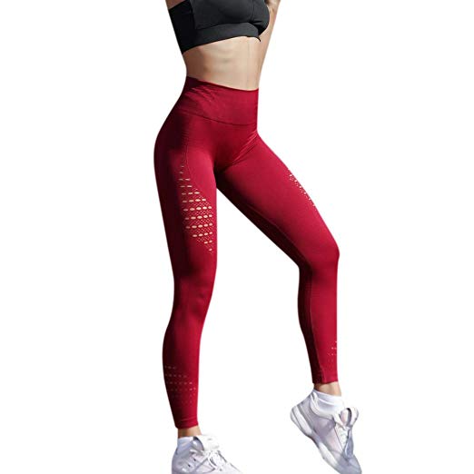 High Waist Yoga Solid Hollow Out Legging Sports - WF Shopping