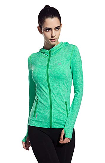 Women's Stretchy Workout Dri-Fit Hooded Jacket - WF Shopping