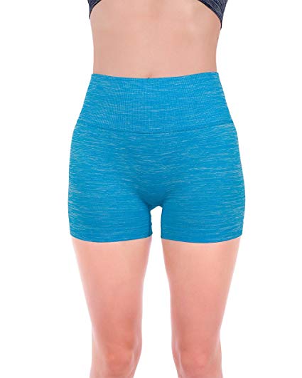 Seamless Compression Heathered Yoga Shorts - WF Shopping