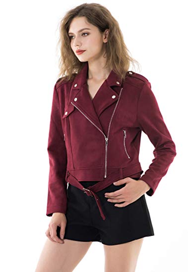 Faux Suede Jackets for Women Long Sleeve - WF Shopping