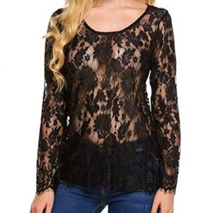 Sheer Floral Lace Blouse