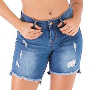 Elastic Denim Short