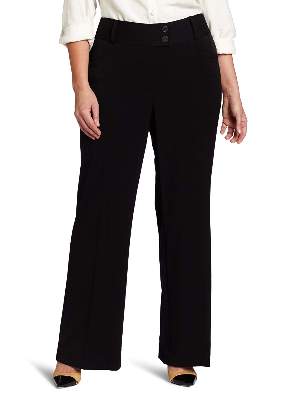 Plus-Size Curvy-Fit Gabardine Bootcut Trouser - WF Shopping