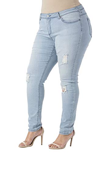 Plus Size Women's Curvy Fit Blue Denim - WF Shopping