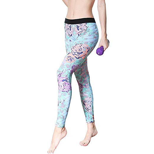 Yoga Pants Leggings Printed High Waist Stretchy - WF Shopping