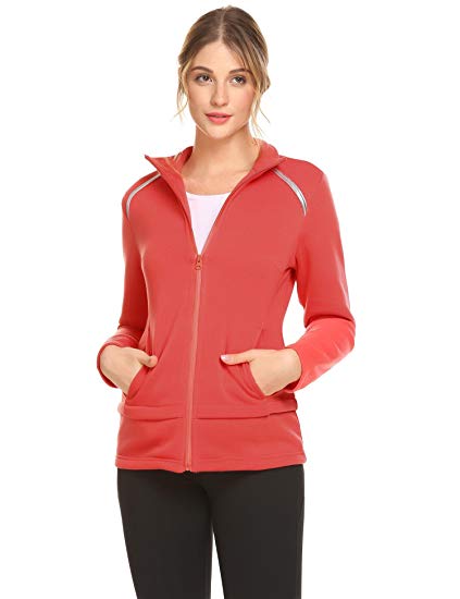 O-Neck Long Sleeve Zipper Sport Sweatshirt Jacket - WF Shopping