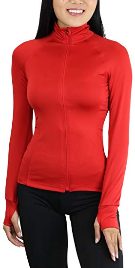 Women's Long Sleeve Full Zip-Up Track Jacket - WF Shopping