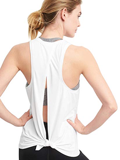 Yoga Tank Top Tie Back Activewear Workout Shirt - WF Shopping