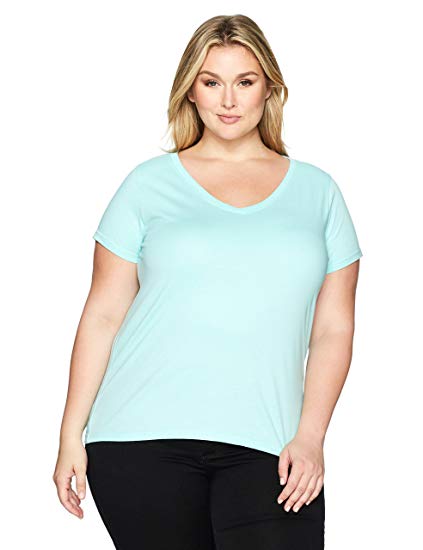 Women's Ladies Curvy Plus Size V-Neck T-Shirt - WF Shopping
