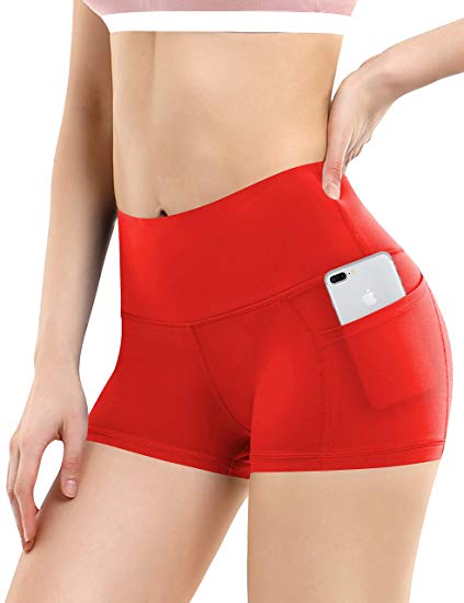 Yoga Shorts for Women with Inner/Out Pockets - WF Shopping