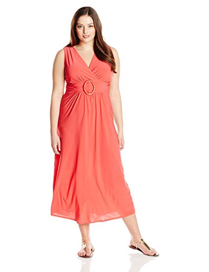Women's Plus-Size Sleeveless O-Ring Dress - WF Shopping