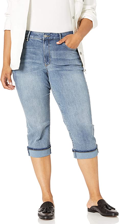 Size Plus Marilyn Crop Cuff Jean in Cool Embrace - WF Shopping