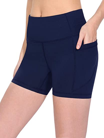 Yoga Shorts Side Pockets Tummy Control Athletic - WF Shopping