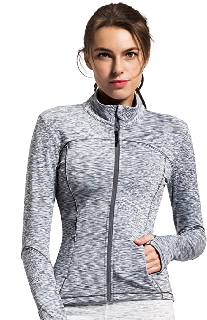 Womens Sports Jacket Turtleneck Slim Fit Full-Zip - WF Shopping