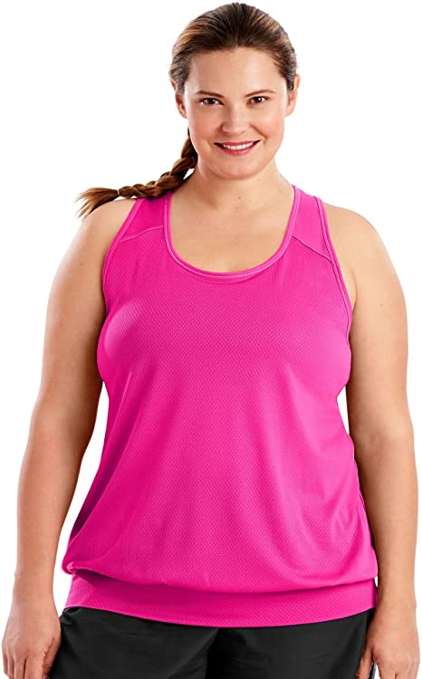Women's Plus Size Active Mesh Banded Tank - WF Shopping