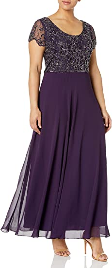 Plus Size Long Dress with Flutter Sleeve - WF Shopping