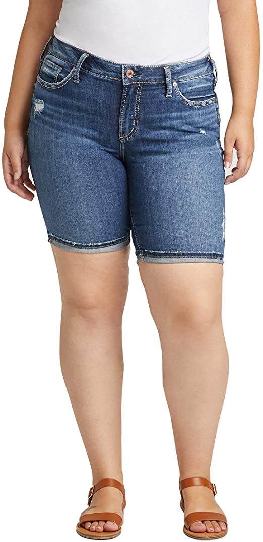 Plus Size Suki Curvy Fit Mid Rise Bermuda Shorts - WF Shopping
