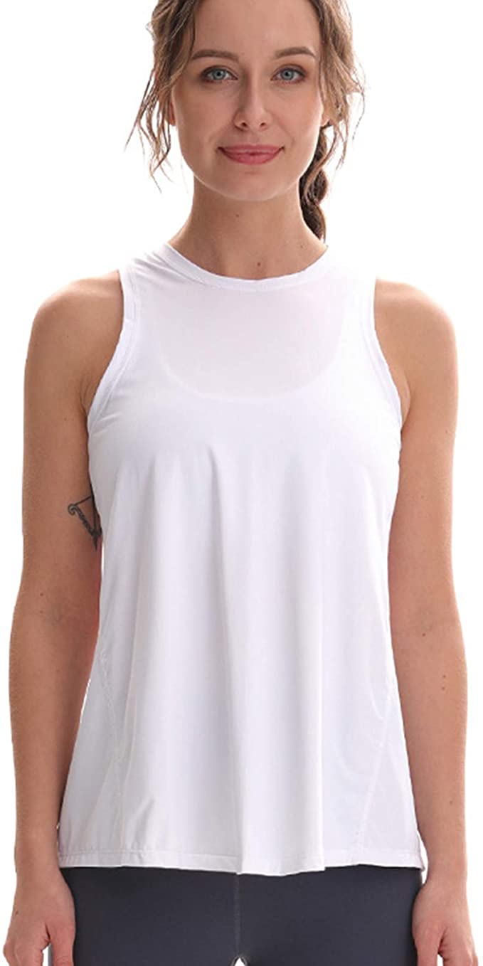 Women Open Back Shirts Tie Back Athletic Tank Tops - WF Shopping