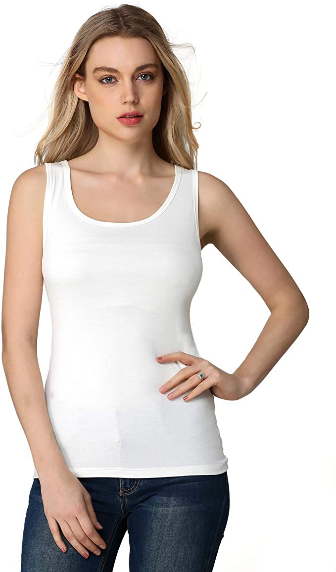 Women S Mini Ribbed Stretch Scoop Neck Tank Top Wf Shopping