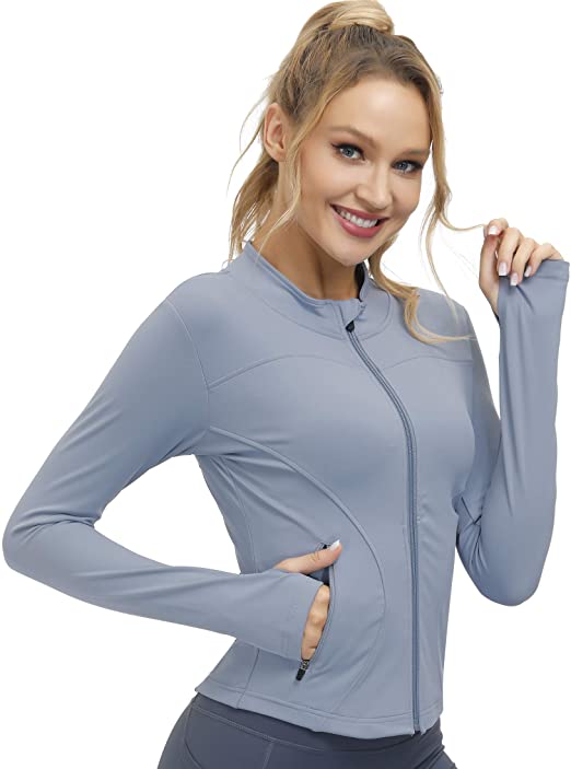 Women's Slim Fit Yoga Workout Jacket Full Zip - WF Shopping