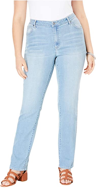 Plus Size Straight-Leg Jean with Invisible Stretch - WF Shopping