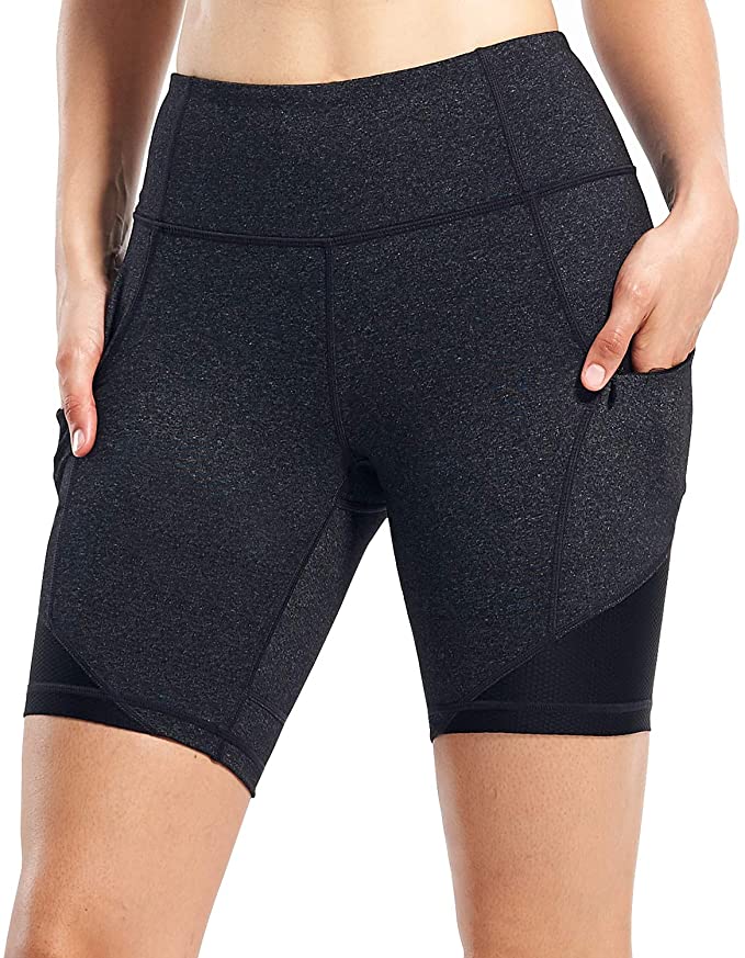 Women High Waisted Tummy Control Workout Running Shorts