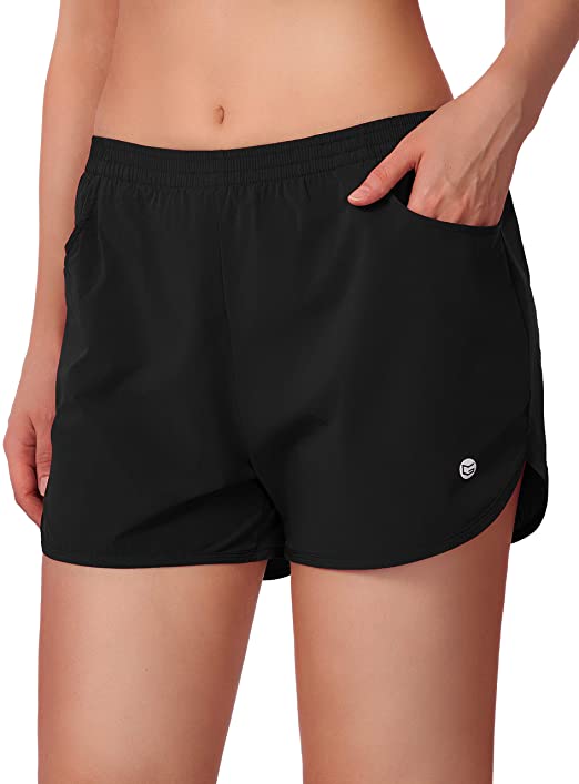 Athletic Workout Shorts for Women with Zipper Pockets WF Shopping