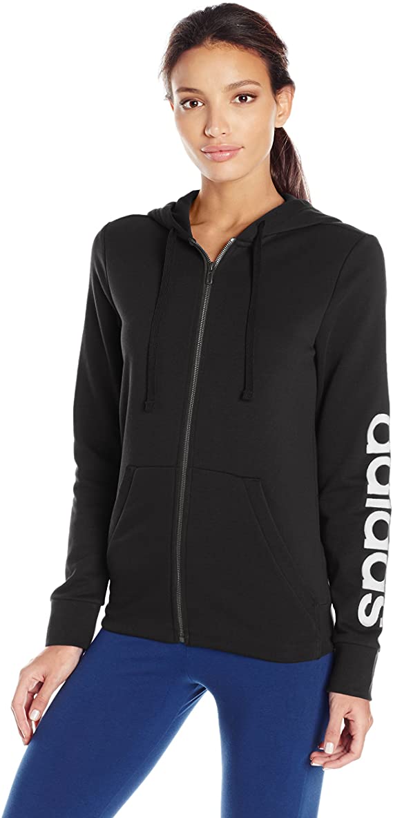 adidas Women's Essentials Linear Full Zip Hoodie - WF Shopping