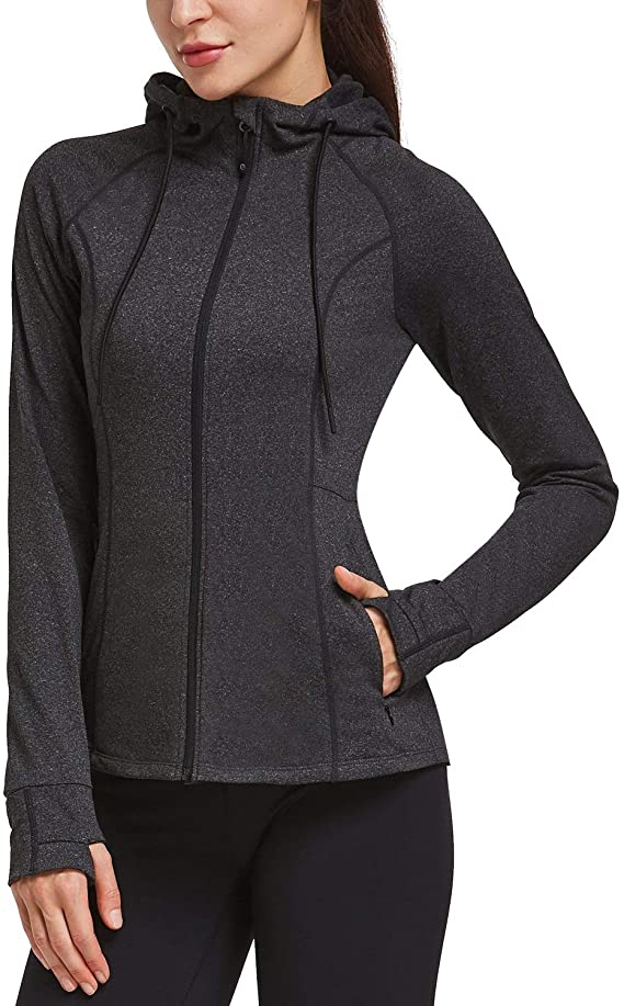 Angel Season Women's UPF 50+ Full Zip Running Jacket – Long Sleeve Athletic Jacket With Pockets For Hiking, Yoga & Workouts