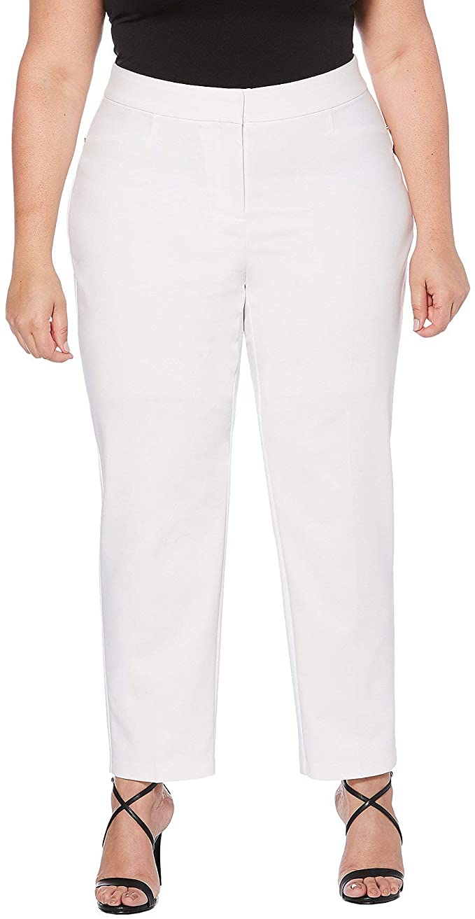 Women's Plus Size Lightweight Satin Twill Ankle Pant - WF Shopping