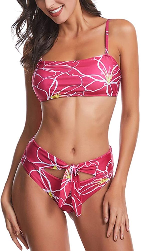 Two Piece Bathing Suits Hook Closure Bikini Adjustable Straps WF Shopping