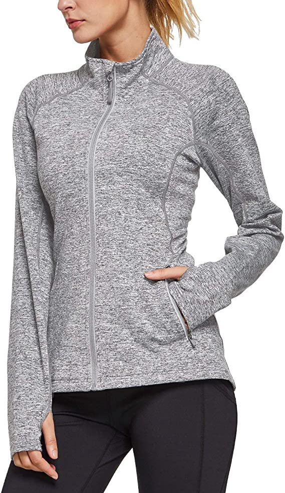 Women's Fleece Bodyfit Full-Zip Pocketed Collared Long Sleeved - WF Shopping